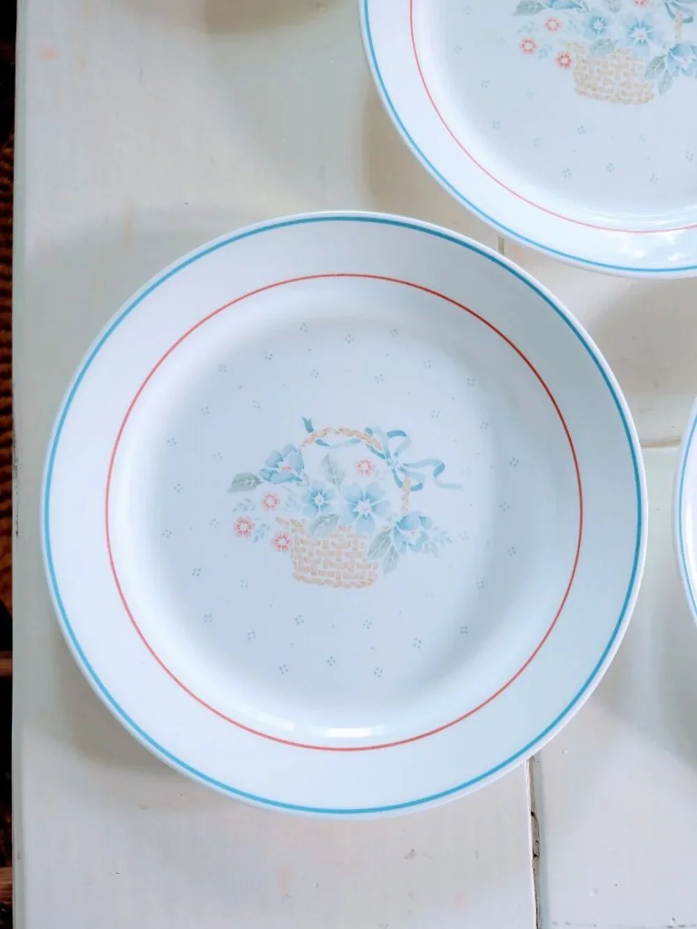 VTG Set of 6 Corelle Country Cornflower Dishes Dinner & Side Plates Bowl Saucer